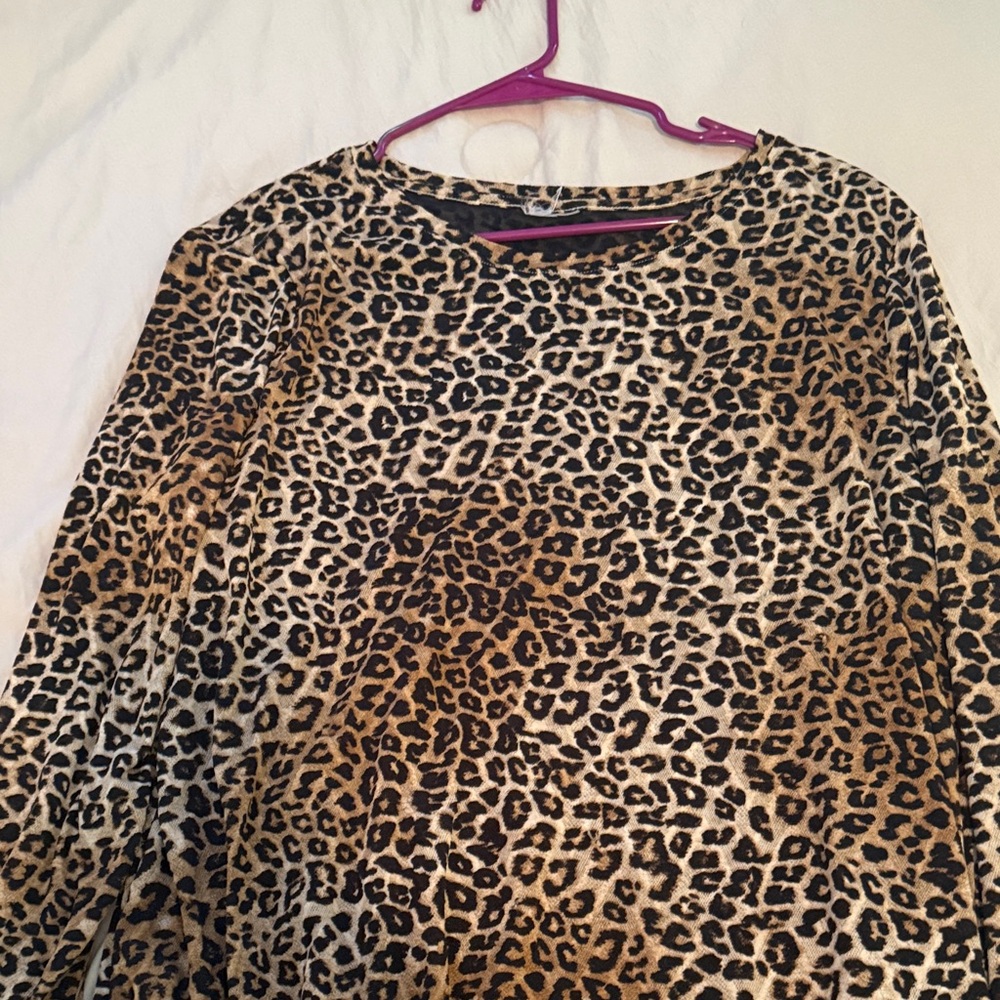 Leopard Print Long Sleeve Top